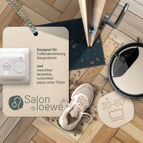 Salonloewe Blaupetrol Halb rund 40 x 60 cm
