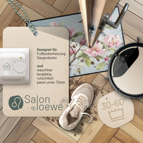 Salonloewe Magnolia Birds blue Eingangsmatte 50 x 75 cm