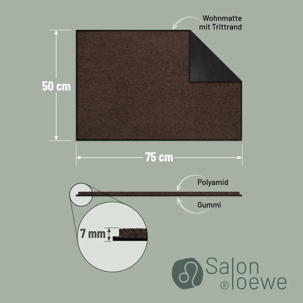 Salonloewe Schokobraun Halb rund 50 x 75 cm 3 Salonloewe Schokobraun Halb rund 50 x 75 cm – Bild 4
