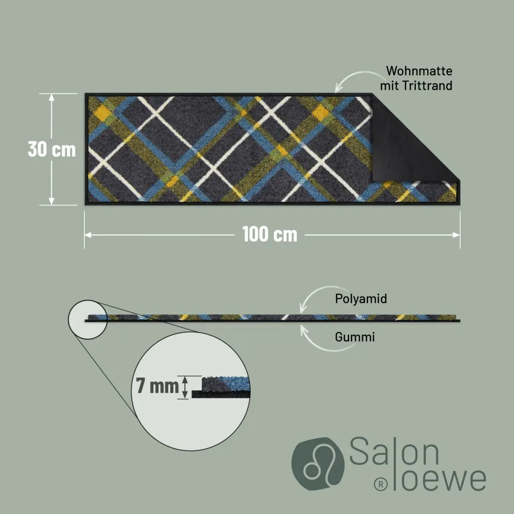 Salonloewe Bente grey-yellow Schuhabstellmatte 30 x 100 cm 3 Salonloewe Bente grey-yellow Schuhabstellmatte 30 x 100 cm – Bild 4