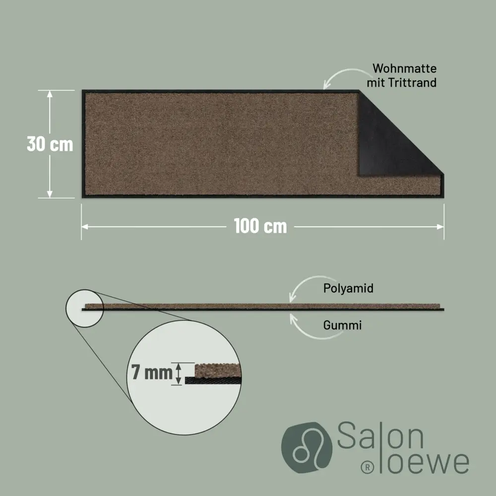 Salonloewe Taupe Läufer 30 x 100 cm 3 Salonloewe Taupe Läufer 30 x 100 cm – Bild 4