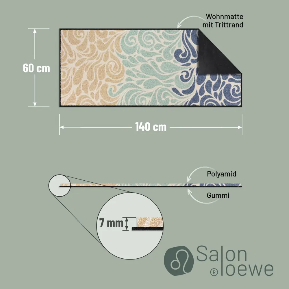 Salonloewe Mingled Waves beach Läufer 60 x 140 cm 3 Salonloewe Mingled Waves beach Läufer 60 x 140 cm – Bild 4