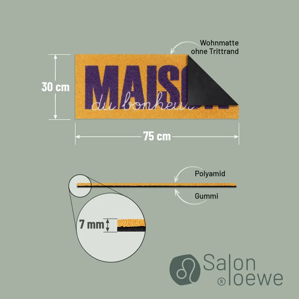 Salonloewe Maison Type orange-violet Eingangsmatte, Minimatte 30 x 75 cm 3 Salonloewe Maison Type orange-violet Eingangsmatte, Minimatte 30 x 75 cm – Bild 4