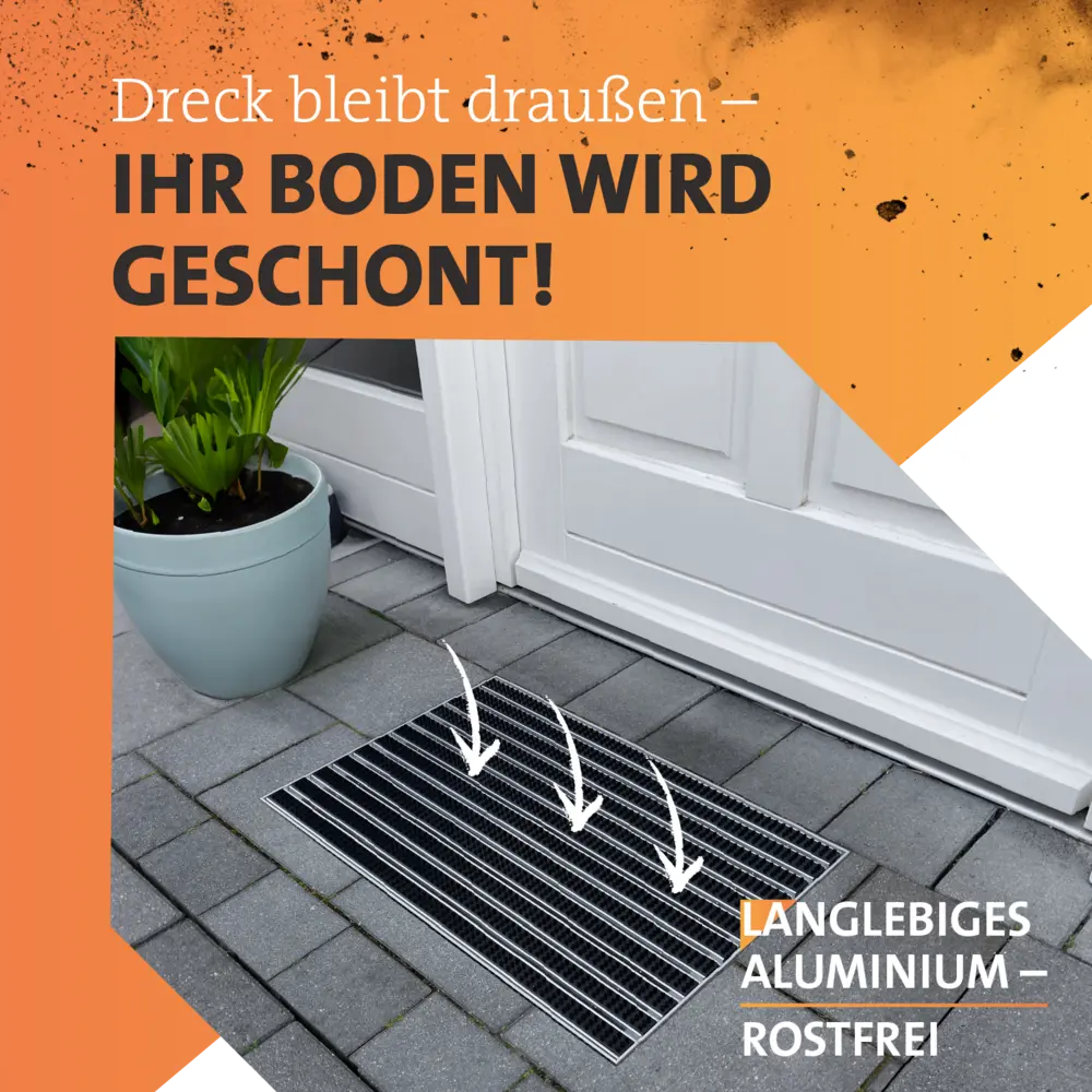 SWmat Alu Bürsten Eingangsmatte zum Einbauen mit Rahmen Anthrazit 100 x 80 cm – Bild 3