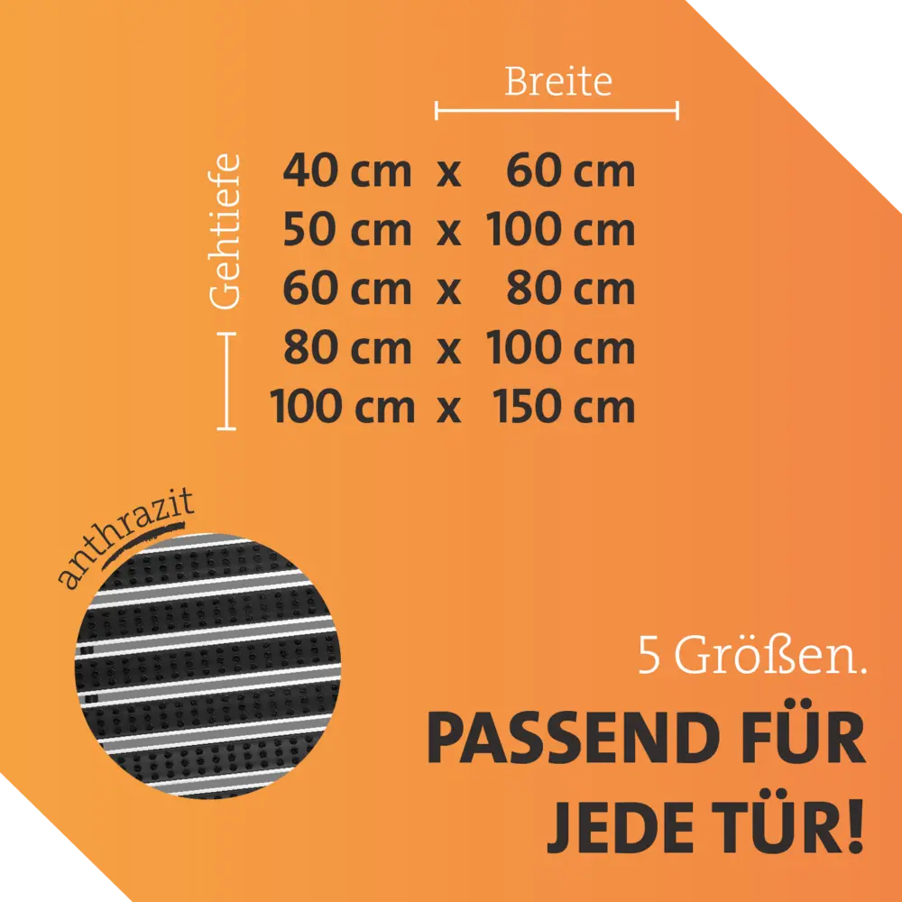 SWmat Alu Bürsten Eingangsmatte zum Einbauen mit Rahmen Anthrazit 100 x 80 cm – Bild 6