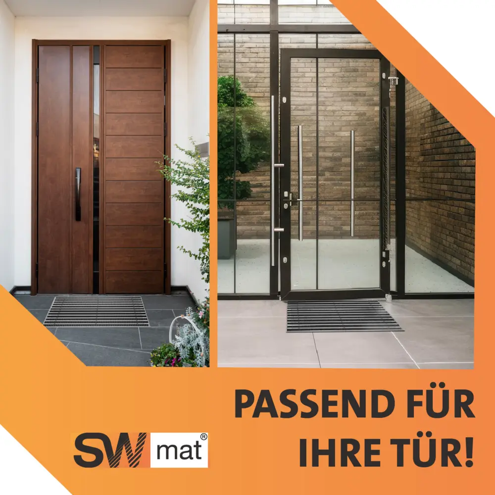 SWmat Einbau Fußabstreifer Alu Textil Rips mit Einbaurahmen Anthrazit 80 x 60 cm – Bild 7