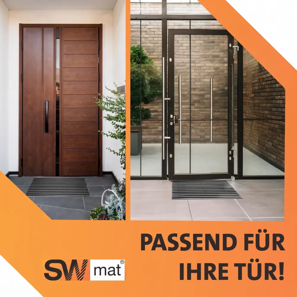 SWmat Einbau Fußabstreifer Alu Textilbürste mit Einbaurahmen Grau 60 x 40 cm 17 mm – Bild 6