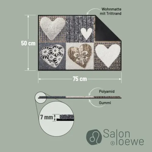 Salonloewe Alpenglück Herzen Teppich 50 x 75 cm 8 B005HH1KGOPT03 de DE