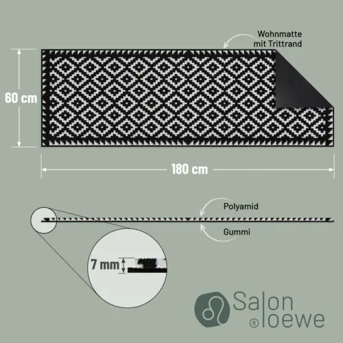 Salonloewe Tabuk Black & White Teppich 60 x 180 cm 8 B00CTZNE4IPT03 de DE