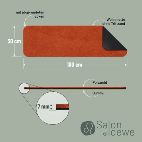 Salonloewe Cayenne Halb rund 30 x 100 cm 7 B086CY9MSFPT03 de DE
