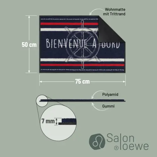 Salonloewe Bienvenue la Barre maritime Eingangsmatte 50 x 75 cm 8 B08JV3H4MXPT03 de DE