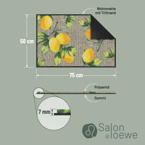 Salonloewe Lemons Pure Halb rund 50 x 75 cm 8 B08ZMGDBHFPT03 de DE