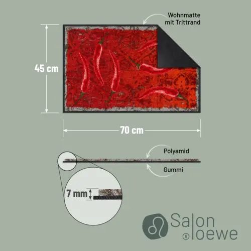 Salonloewe Hot Peppers Läufer 45 x 70 cm 8 B0BTY4KNSTPT03 de DE