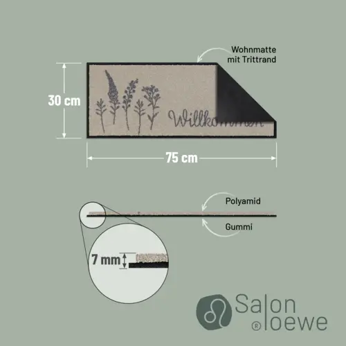 Salonloewe Willkommen Wiese Minimatte 30 x 75 cm 8 B0CV4LBBRSPT03 de DE