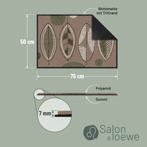 Salonloewe Stitch Leaves Eingangsmatte 50 x 75 cm 8 B0CW1TQ7CKPT03 de DE