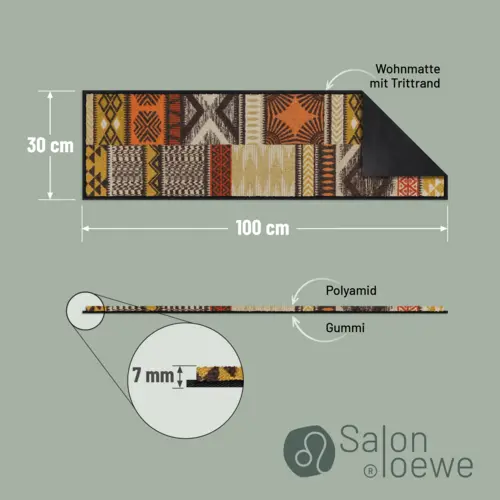 Salonloewe Ethno Patch Teppich 30 x 100 cm 8 B0DWN93DH6PT03 de DE