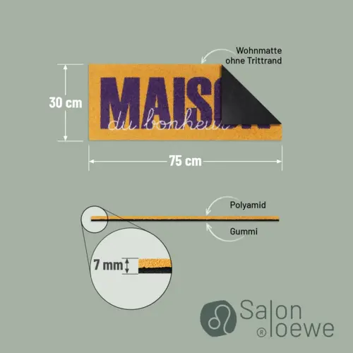 Salonloewe Maison Type orange-violet Eingangsmatte, Minimatte 30 x 75 cm 8 SLD3429 030x075A Maisonorange violet p abmde de DE