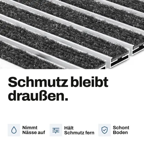 Eingelassene Fußmatte für Innen nach Maß - Ripseinlage - Alu Anthrazit 22 mm 28 portagard i mobil 03 schmutz bleibt draussen de DE