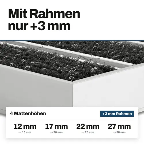 Eingelassene Fußmatte für Innen nach Maß - Ripseinlage - Alu Anthrazit 22 mm 26 portagard i mobil 08 rahmenhoehe de DE