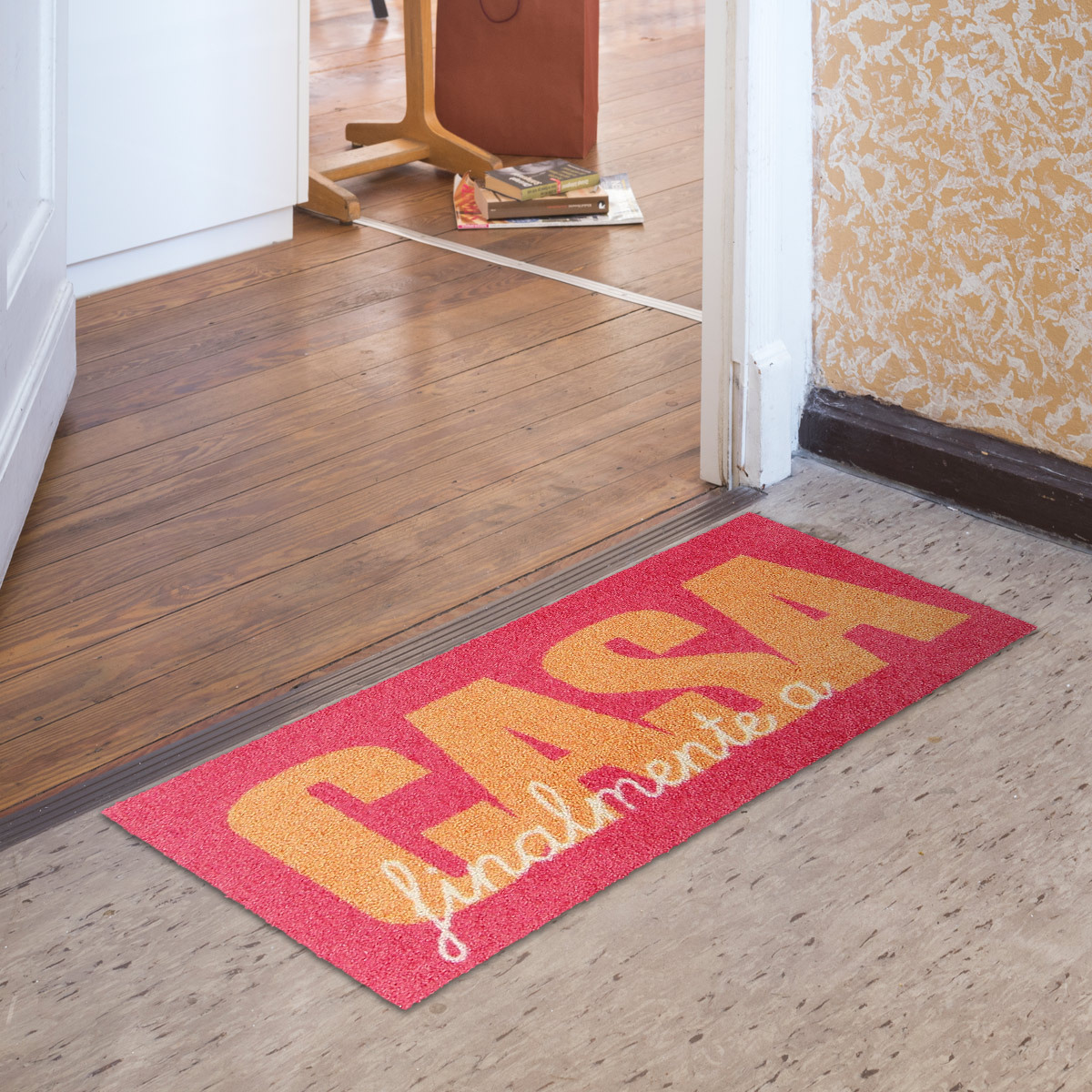 Salonloewe Casa Type pink-orange Eingangsmatte, Minimatte 30 x 75 cm – Bild 3
