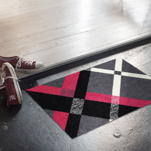 Alfombra Salonloewe Bente gris-magenta 50 x 75 cm