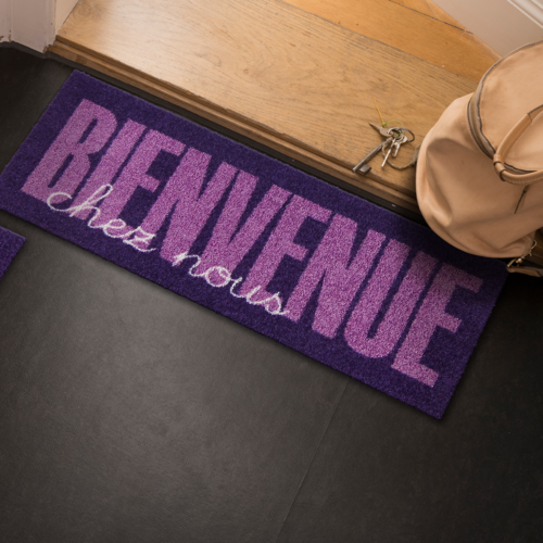 Salonloewe Bienvenue Type violet Eingangsmatte, Minimatte 30 x 75 cm