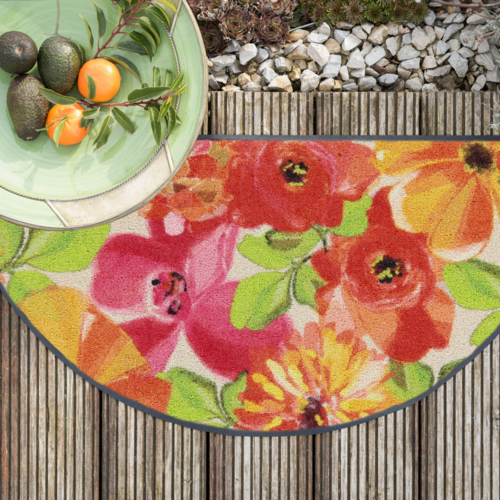Salonloewe Flower Bed beige-red Sonderform 42 x 85 cm