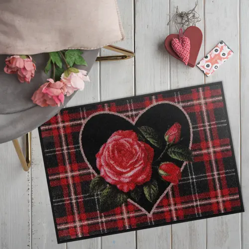 Salonloewe English Rose black Entrance mat 50 x 75 cm 2 Salonloewe English Rose black Entrance mat 50 x 75 cm - Image 3