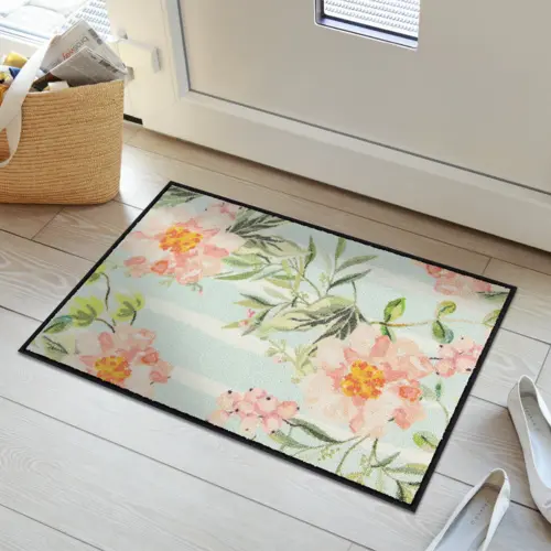 Salonloewe Floral Stripes blue Entreemat 50 x 75 cm 2 Salonloewe Floral Stripes blue Entreemat 50 x 75 cm - Afbeelding 3