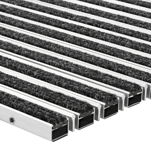 Eingelassene Fußmatte für Innen & Außen - Rips & Kratzkante für extra Schutz - Anthrazit - 17 mm