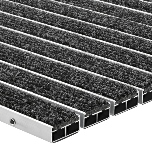 Eingelassene Fußmatte für Innen - Extra Breit - Ripseinlage - nach Maß - Anthrazit - 22 mm