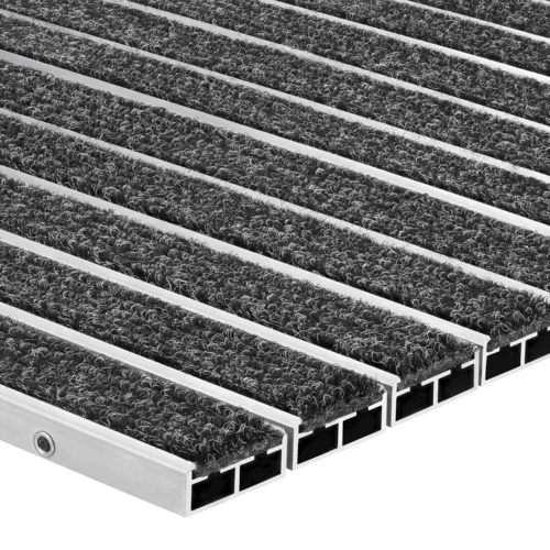 Eingelassene Fußmatte mit Rips - Extra Breit - Schwerlast - Berollbar - Innen - Anthrazit - 22 mm