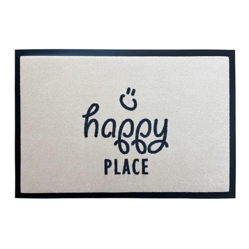 Design Fußmatte Happy Place in Beige -  - 40 x 60 cm