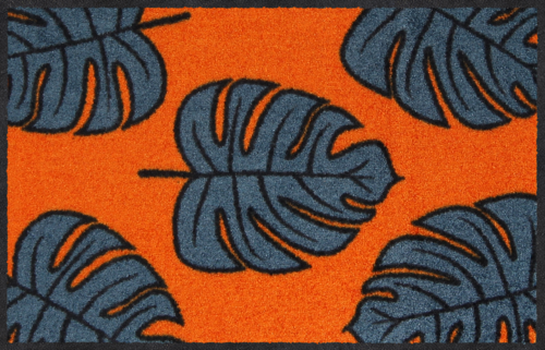 Salonloewe Monstera allover orange Eingangsmatte 45 x 70 cm