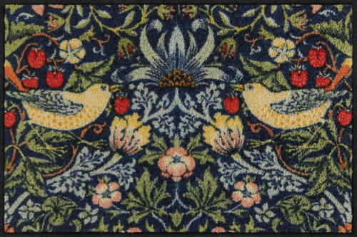 Salonloewe Strawberry Thief blue zerbino da ingresso 50 x 75 cm