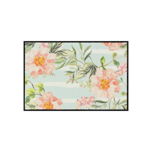 Salonloewe Floral Stripes blue Entrance mat 50 x 75 cm