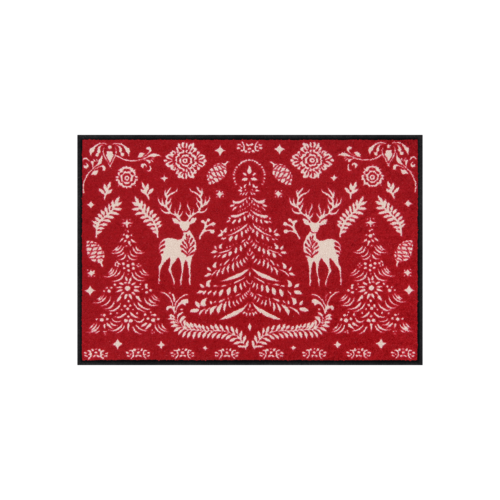 Salonloewe Scandi Forest red Entrance mat 50 x 75 cm