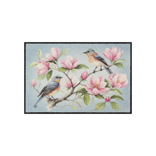 Salonloewe Magnolia Birds blue Eingangsmatte 50 x 75 cm