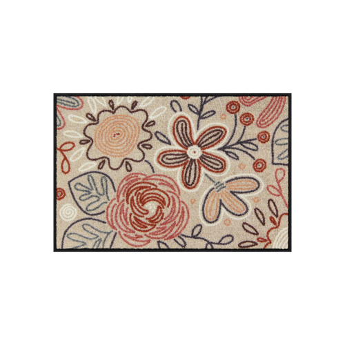 Salonloewe Dot Flowers rose-blue Tapis d'entrée 50 x 75 cm