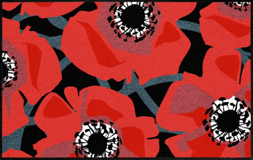 Salonloewe Bloom Poppy Black tappeto 75 x 120 cm