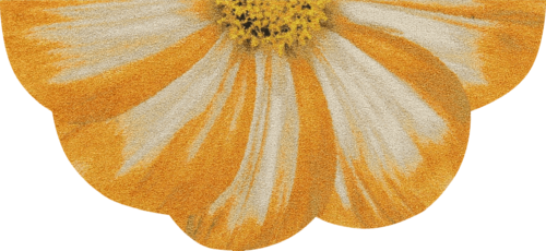 Salonloewe Hayfield Blossom Shape yellow Sonderform 42 x 85 cm