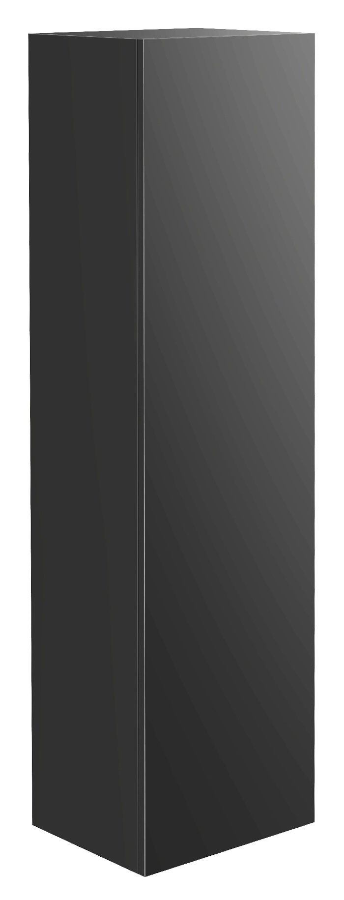 Frasco Centric Hochschrank mit Holztür Schwarz (hochglanz) 150 cm Mit Holztür