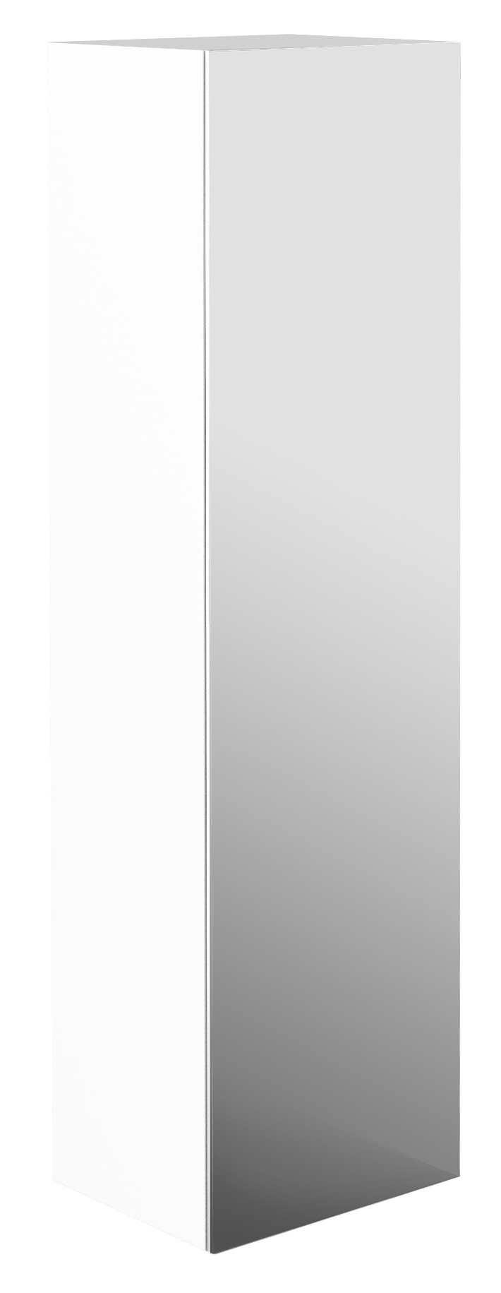 Frasco Centric Hochschrank mit Holztür Weiß matt 150 cm Mit Spiegeltür