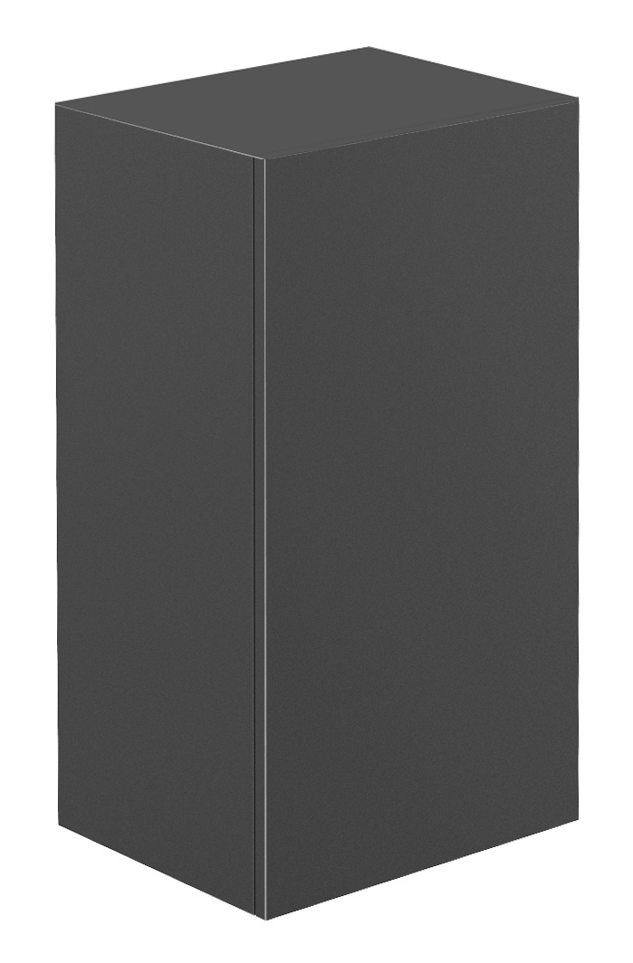 Frasco Centric Hochschrank mit Holztür Schwarz (matt) 75 cm Mit Holztür