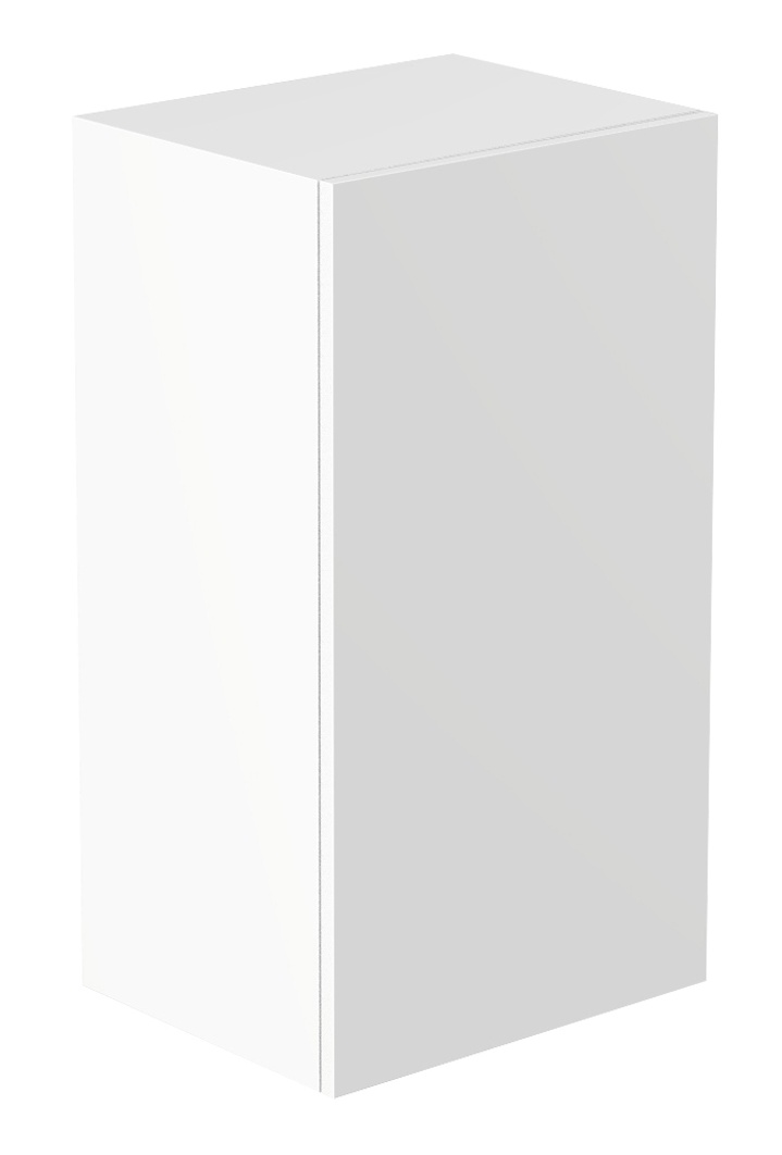 Frasco Centric Hochschrank mit Holztür Weiß (hochglanz) 75 cm Mit Holztür