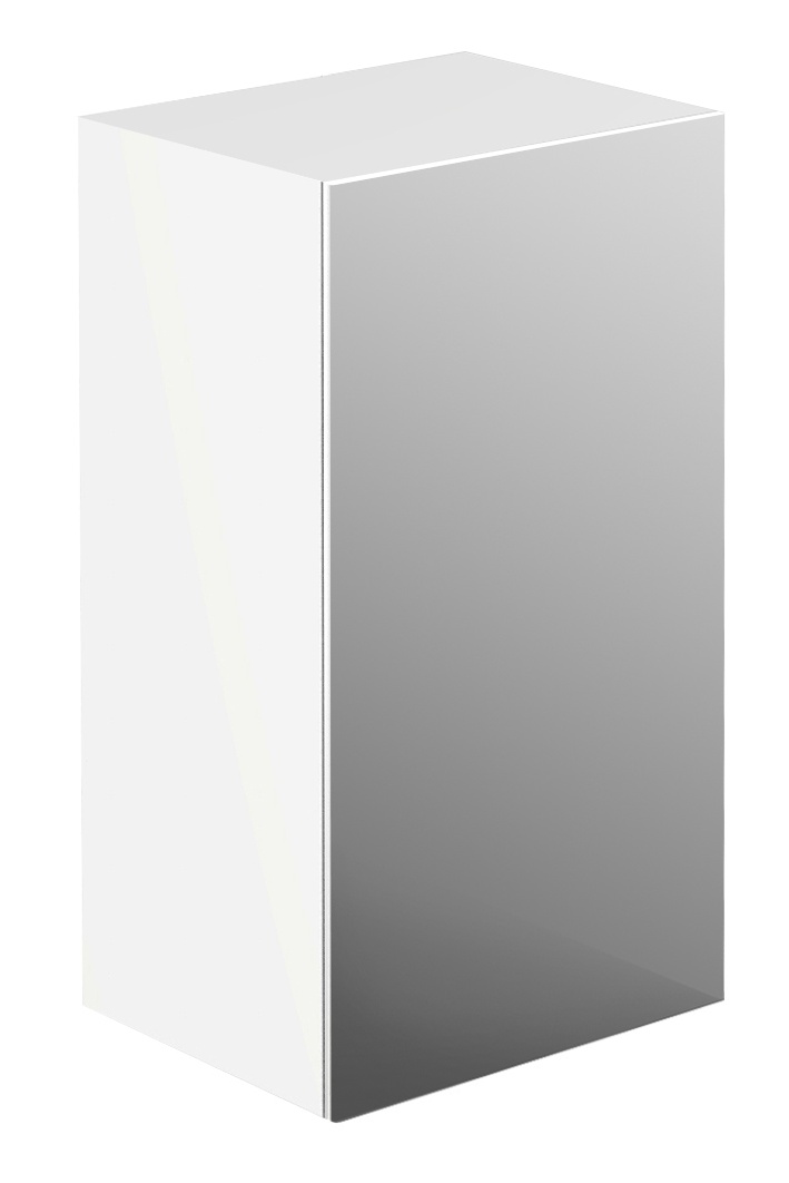 Frasco Centric Hochschrank mit Holztür Weiß (hochglanz) 75 cm Mit Spiegeltür