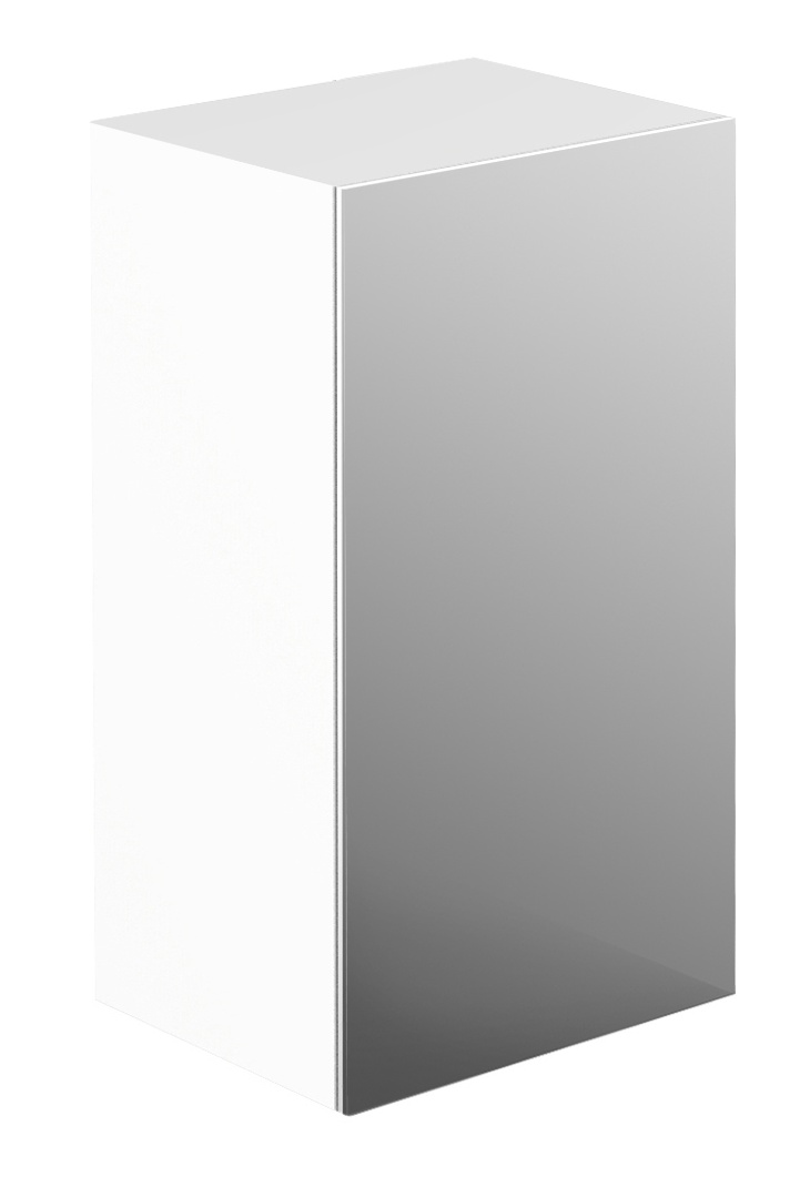 Frasco Centric Hochschrank mit Holztür Weiß matt 75 cm Mit Spiegeltür