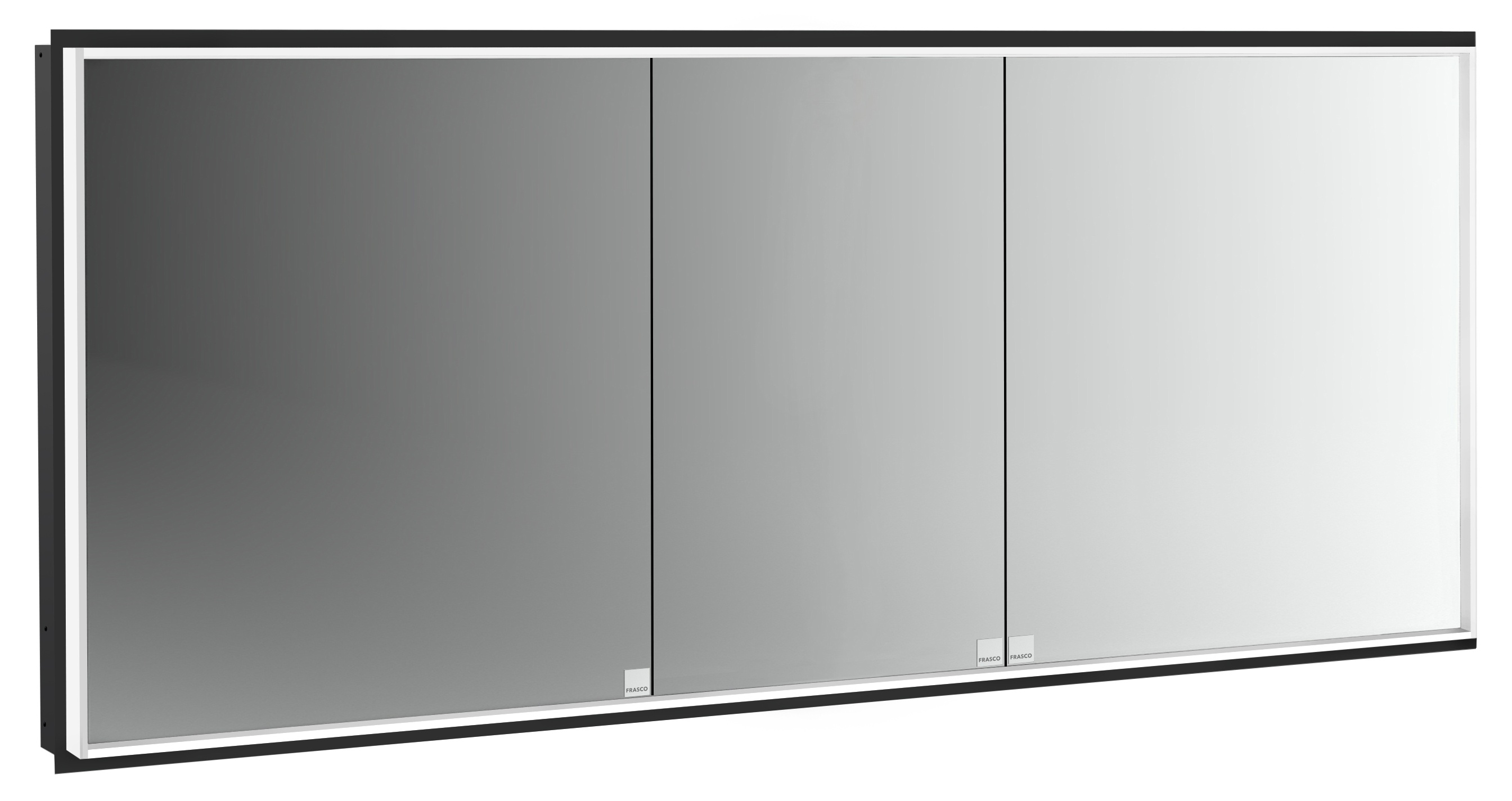 Frasco Centric Deep LED-Spiegelschrank IP 20 Schwarz 160 cm Unterputz