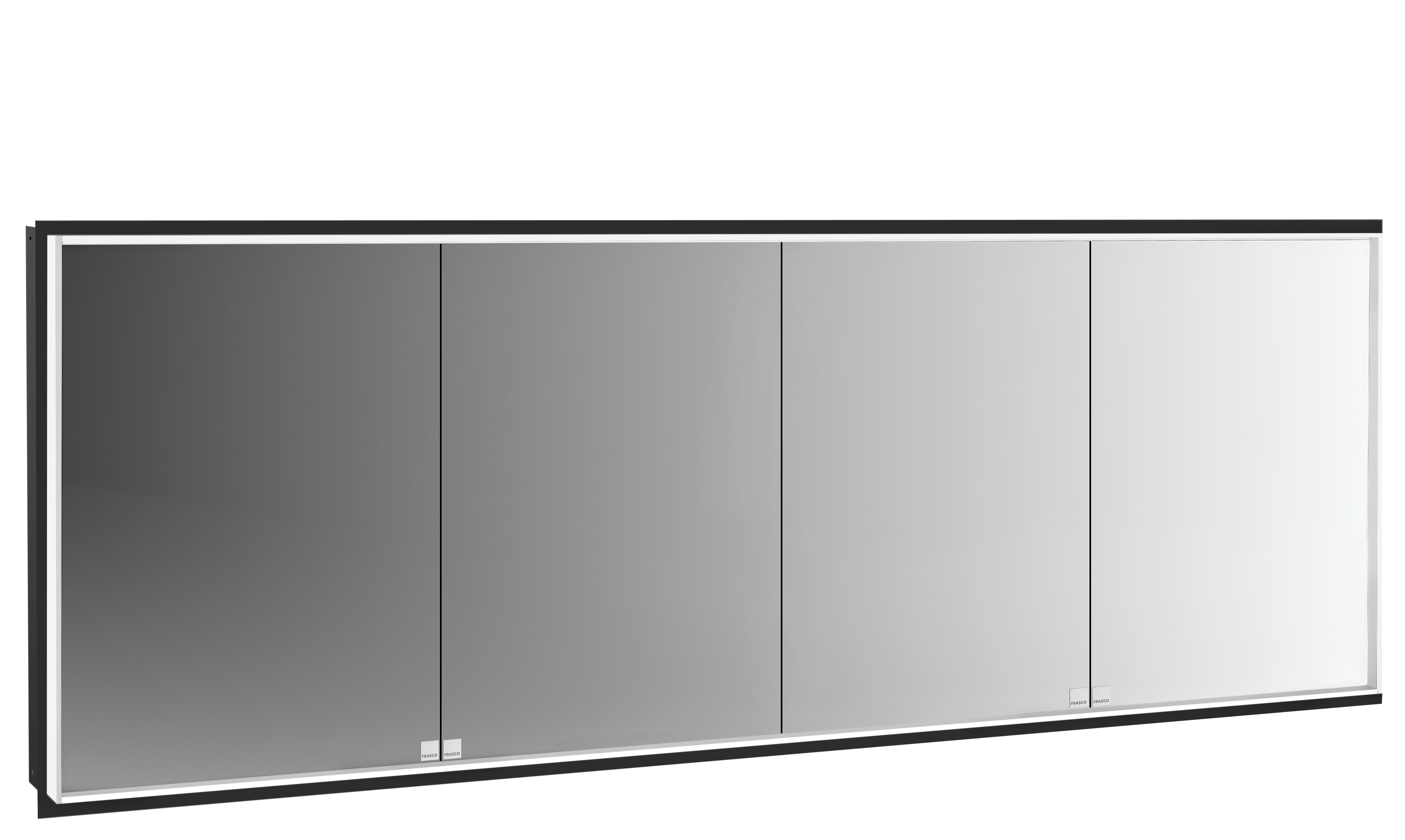 Frasco Centric Deep LED-Spiegelschrank IP 20 Schwarz 200 cm Unterputz