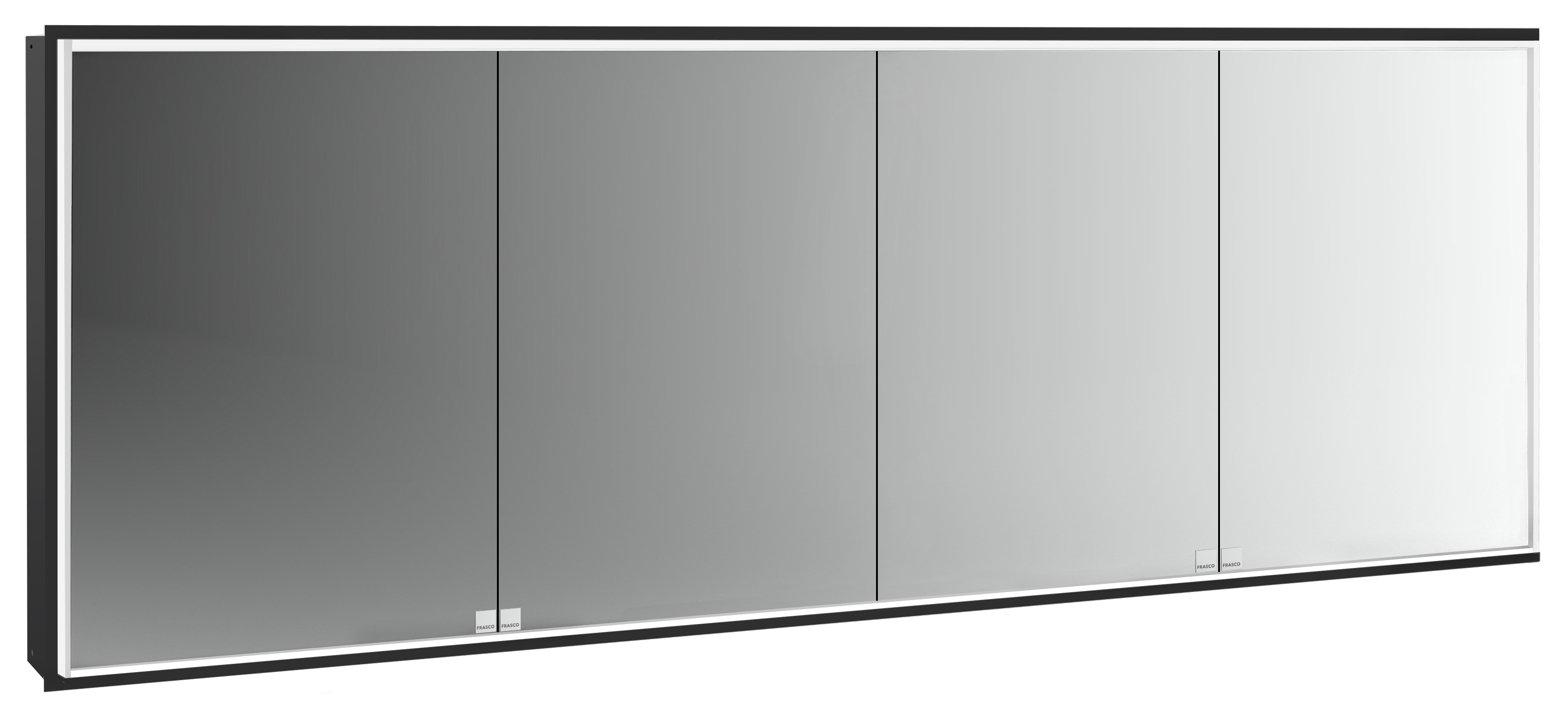 Frasco Centric Deep LED-Spiegelschrank IP 20 Schwarz 180 cm Unterputz